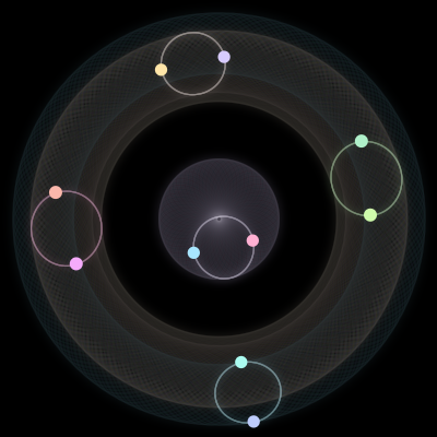 Paths of #1101_10, a 10-body orbit
