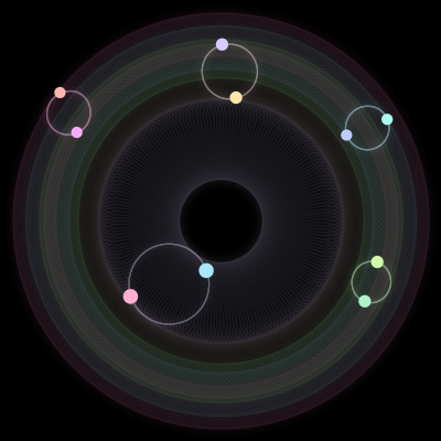 Paths of #1281_10, a 10-body orbit