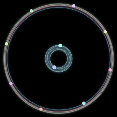 Paths of #1641_10, a 10-body orbit