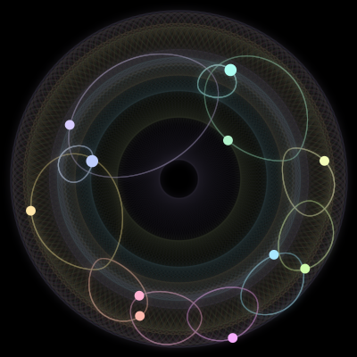 Paths of #1633_11, a 11-body orbit