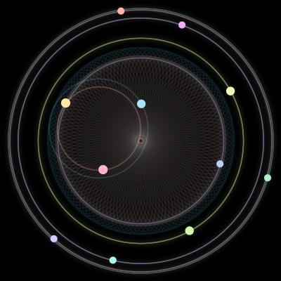 Paths of #1742_11, a 11-body orbit