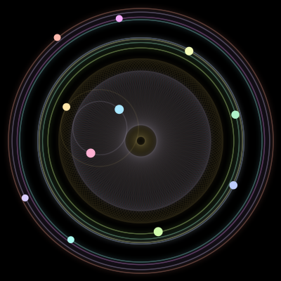 Paths of #1937_11, a 11-body orbit