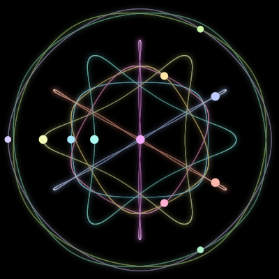 Paths of #2392_11, a 11-body orbit