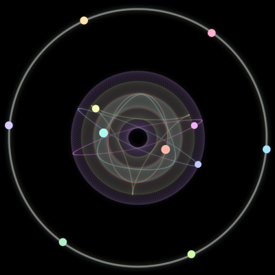 Paths of #274_11, a 11-body orbit