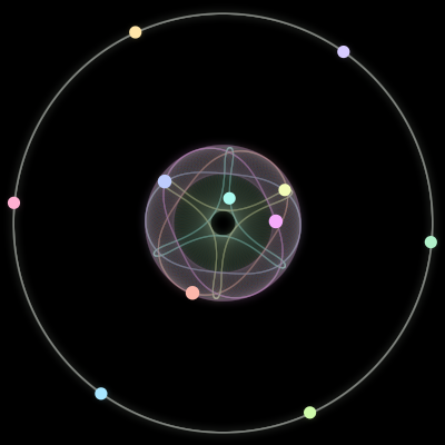 Paths of #392_11, a 11-body orbit