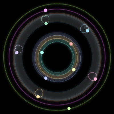 Paths of #408_11, a 11-body orbit