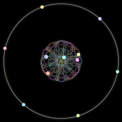 Paths of #458_11, a 11-body orbit