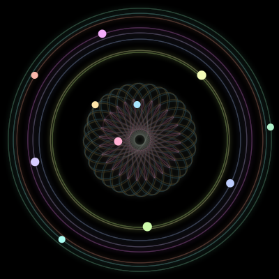 Paths of #621_11, a 11-body orbit