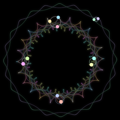 Paths of #9_11, a 11-body orbit