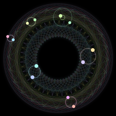 Paths of #2321_12, a 12-body orbit