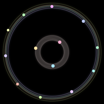 Paths of #1084_13, a 13-body orbit