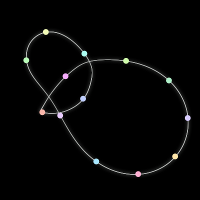Paths of #114_13, a 13-body orbit