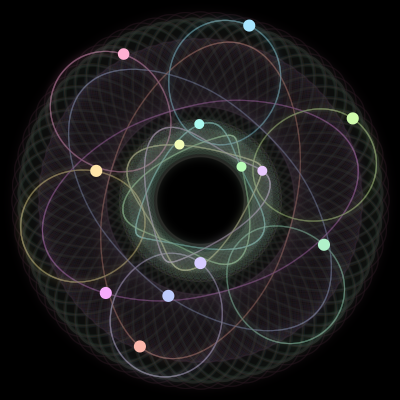 Paths of #132_13, a 13-body orbit