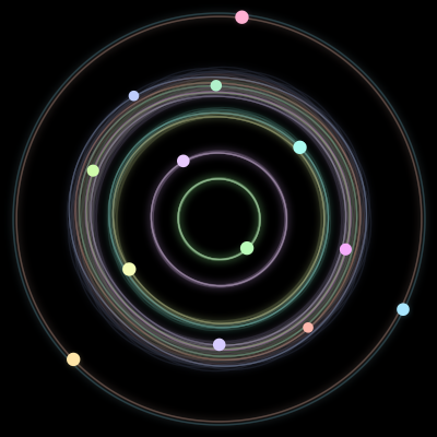 Paths of the 13 bodies of #18_13