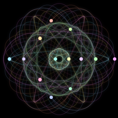 Paths of the 13 bodies of #25_13