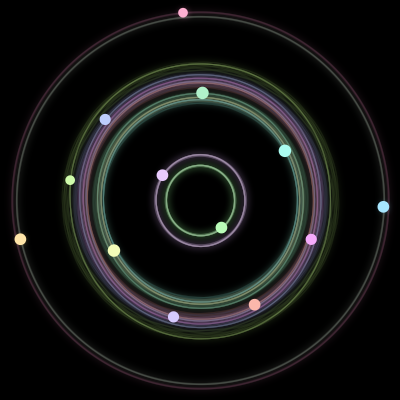 Paths of the 13 bodies of #374_13