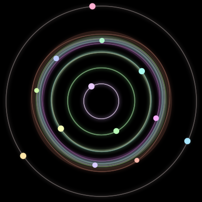 Paths of the 13 bodies of #421_13