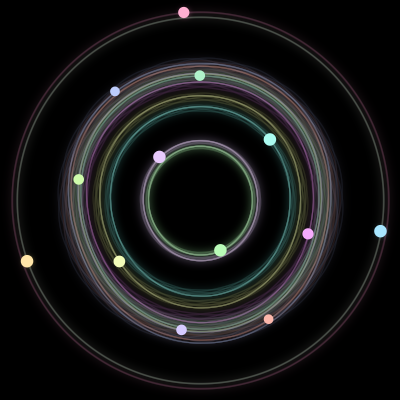 Paths of the 13 bodies of #436_13