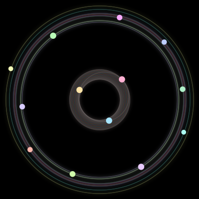 Paths of #463_13, a 13-body orbit