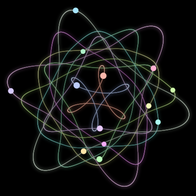 Paths of #626_13, a 13-body orbit