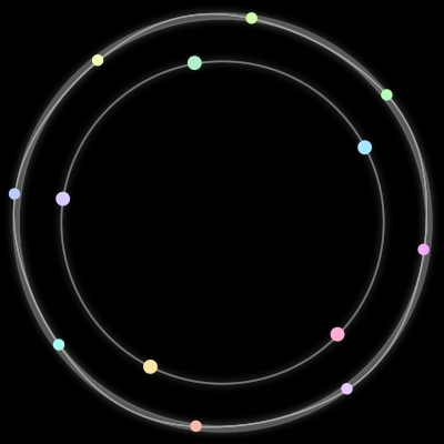 Paths of #66_13, a 13-body orbit
