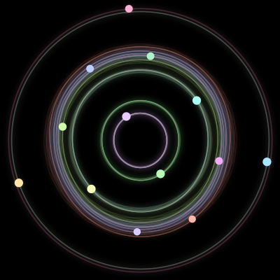 Paths of the 13 bodies of #80_13