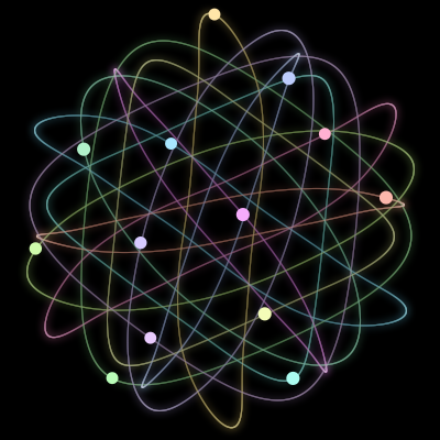 Paths of #827_13, a 13-body orbit