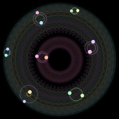 Paths of #1026_14, a 14-body orbit