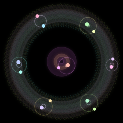 Paths of #1159_14, a 14-body orbit