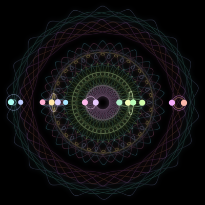 Paths of #1323_14, a 14-body orbit