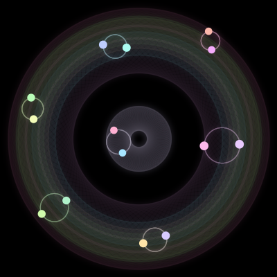 Paths of #1625_14, a 14-body orbit
