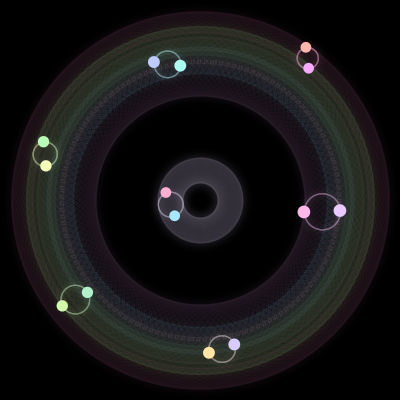 Paths of #1626_14, a 14-body orbit