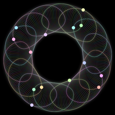 Paths of #562_14, a 14-body orbit