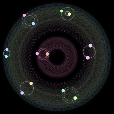 Paths of #697_14, a 14-body orbit