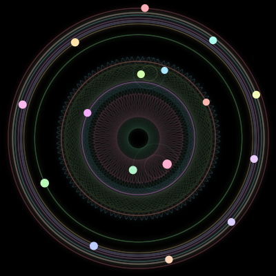 Paths of #1064_16, a 16-body orbit