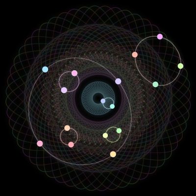 Paths of #1330_16, a 16-body orbit