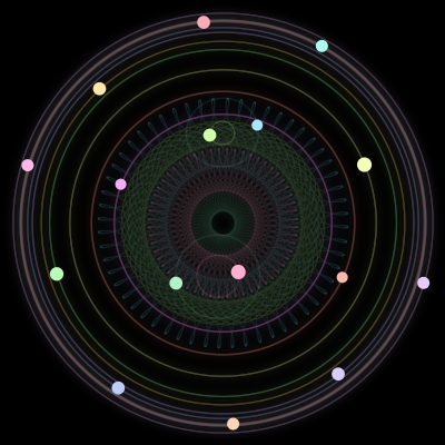 Paths of #199_16, a 16-body orbit