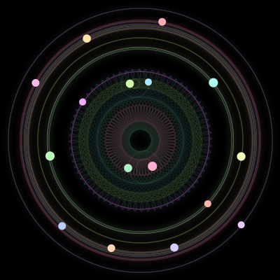 Paths of #599_16, a 16-body orbit
