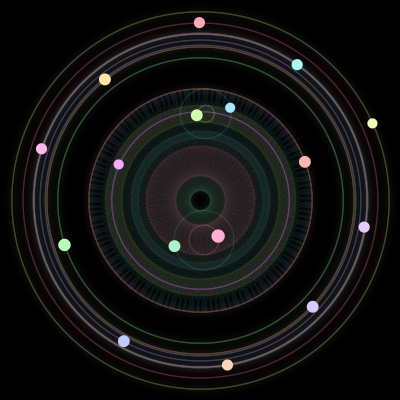Paths of #799_16, a 16-body orbit