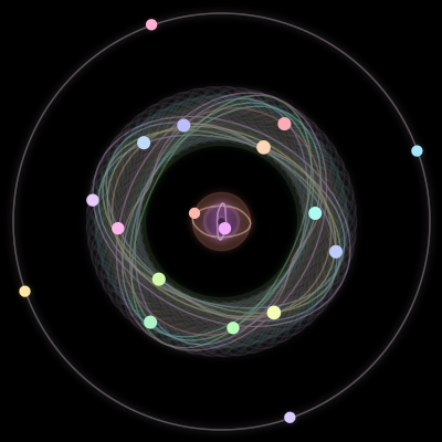 Paths of #309_18, a 18-body orbit