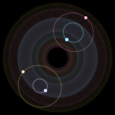 Paths of #108_4, a 4-body orbit