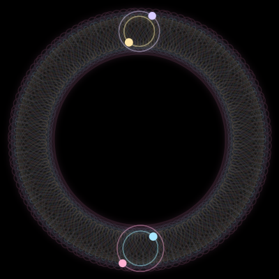 Paths of #1303_4, a 4-body orbit