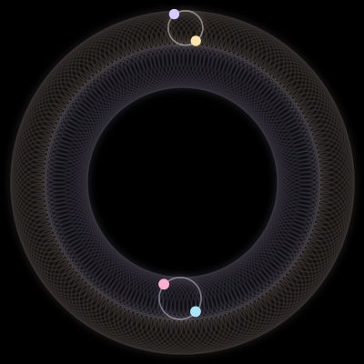 Paths of #1306_4, a 4-body orbit