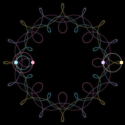Paths of #167_4, a 4-body orbit
