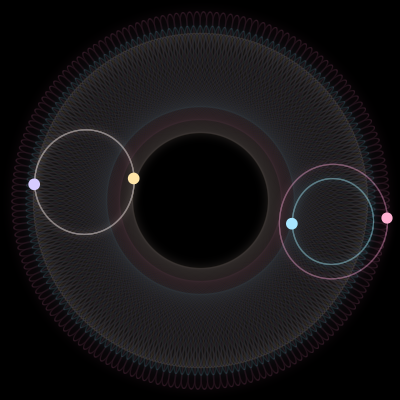 Paths of #558_4, a 4-body orbit