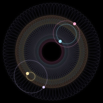 Paths of #57_4, a 4-body orbit