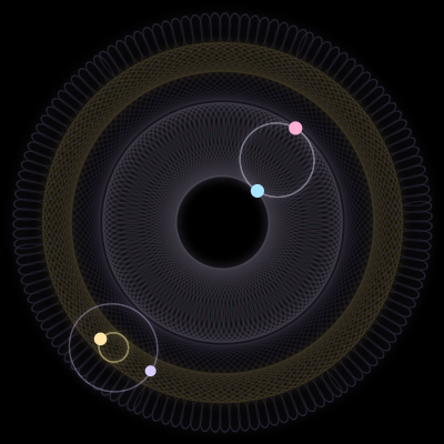 Paths of #67_4, a 4-body orbit