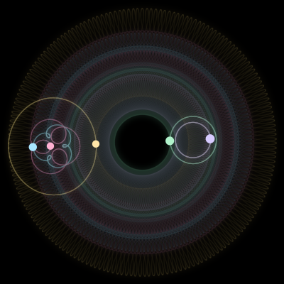 Paths of #1434_5, a 5-body orbit