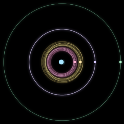 Paths of #1544_5, a 5-body orbit