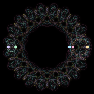 Paths of #237_5, a 5-body orbit